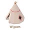 Wigwam icon, isometric 3d style