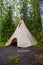 Wigwam teepee in forest