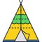 Wigwam tent vector indian teepee house icon