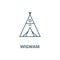 Wigwam vector line icon, linear concept, outline sign, symbol