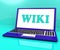 Wiki Laptop Shows Online Websites Knowledge Or Encyclopedia