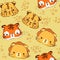 wild african cats, kittens. Tiger, lion, cheetah pattern seamless. Vector illustration