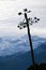 Wild agave plant silhouette with the Andres mountain range in the background in Santiago, Chile