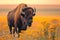 Wild American bison. Generate Ai