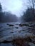 The wild ammonoosuc river when foggy and beautiful