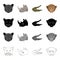 Wild animal panther, rhinoceros, crocodile, monkey. Realistic animal set collection icons in cartoon black monochrome