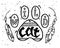 Wild Animal Paw Step Illustration with Wild Cat Motivational Quote.Hand drawn boho vintage doodle illustration
