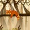 Wild animal Red Panda in jungle forest background