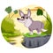 Wild animal Wolf in jungle forest background