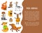 Wild Animals Banner Template with Place for Text and Cute Ethnic Animals, Fox, Beaver, Zebra, Raccoon, Squirrel, Owl