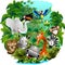 Wild Animals Cartoon on Jungle