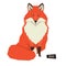 Wild animals collection Sitting Red Fox Geometric style