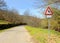 Wild animals danger traffic sign on the road, Spain