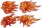 Wild Animals Flaming Flame Heads Set. Lion, Tiger, Jaguar, Panther Eagle - Vector Mascot Logo Design