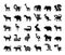 Wild animals glyph vector icons