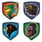 Wild Animals Logo Set. Dragon, Lion, Bear, Gorilla, Esports Vector Mascot Logo Design
