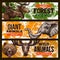 Wild animals vector zoo or save animal banners