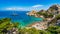 Wild beach Cala Spinosa of Capo Testa, Santa Teresa di Gallura village, Sardinia island, Italy