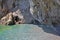 Wild beach with emerald water on the Amalfi coast