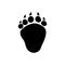 Wild bear footprints isolate black silhouette icon