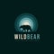 Wild bear on forest minimalist silhouette logo template vector illustration design