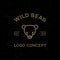 WILD BEAR HEAD LOGO DESIGN, OUTLINE VINTAGE STYLE