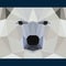 Wild bear stares forward. Nature and animals life theme background. Abstract geometric polygonal triangle illustration