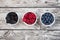 Wild berries, Raspberries, blueberries and blackberries in bowls