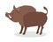 Wild Boar Cartoon Flat Vector Illustration