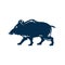 Wild boar head isolated hunting mascot. Vector