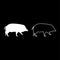 Wild boar Hog wart Swine Suidae Sus Tusker Scrofa silhouette white color vector illustration solid outline style image