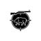 Wild boar hunting black glyph icon