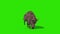 Wild boar is shot green screen front 3D rendering animation