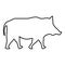 Wild boar Wild pig Hog Warthog icon black color outline vector illustration flat style image