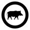 Wild boar Wild pig Hog Warthog icon in circle round black color vector illustration flat style image