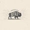 Wild Buffalo. Vintage styled vector illustration of the american