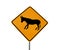 Wild Burro Caution Sign Isolated