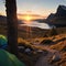 wild camping in the lofoten islands.