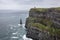 Wild Cliffs of Moher and O`Brien`s tower, Ireland