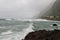 Wild coast of northern Madeira near SÃ£o Vicente, Portugal