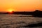 Wild coast on sunset background in Quiberon - Britain - France