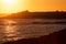Wild coast on sunset background in Quiberon - Britain - France