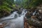 Wild creek stream under Rohacsky waterfall