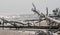 Wild desert beach with fallen trees. Cape Kolka Latvia.