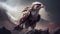 wild eagle in rock majestic scene ,generative AI