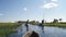 Wild Elephants seen on a river during a canoe safari in the Moremi Game Reserve in Okavango Delta, Botswana.