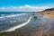 Wild empty beach on the sea coast