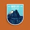 Wild expedition. Camping outdoor adventure emblem, badge and logo patch