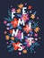 Wild feminist vector illustration, stylish print for t shirts, posters, cards and prints with flowers and floral elements