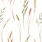 Wild field grass vector pattern